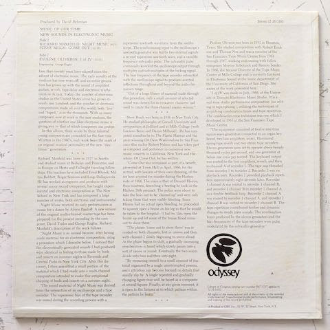 Steve Reich / Richard Maxfield / Pauline Oliveros - New Sounds In Electronic Music (LP)