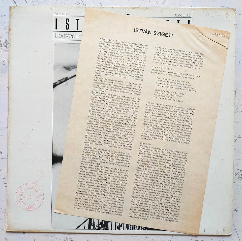 István Szigeti – Elektroakusztikus Művek - Electroacoustic Compositions (LP)