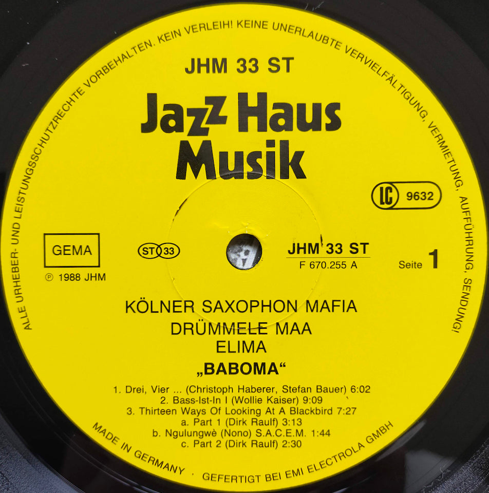 Kölner Saxophon Mafia, Drümmele Maa, Elima – Baboma (LP)
