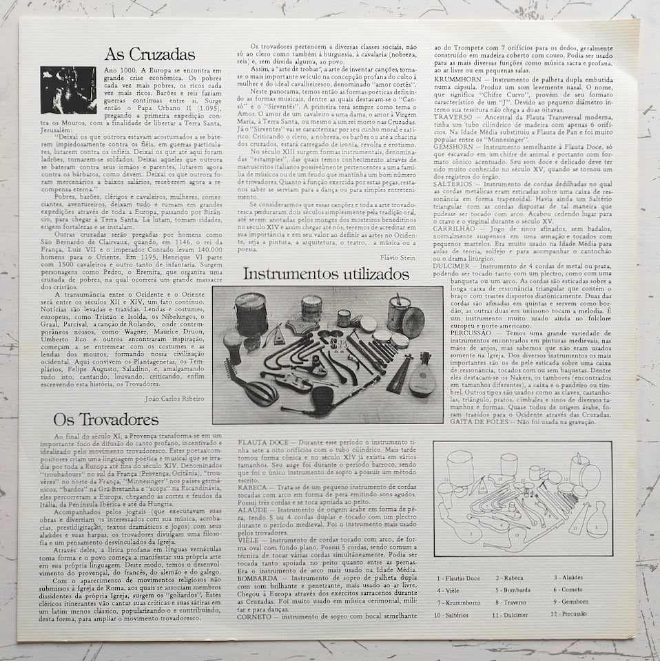 Studium Musicae – As Cruzadas, Música Vocal E Instrumental Dos Séculos XIII E XIV (LP)