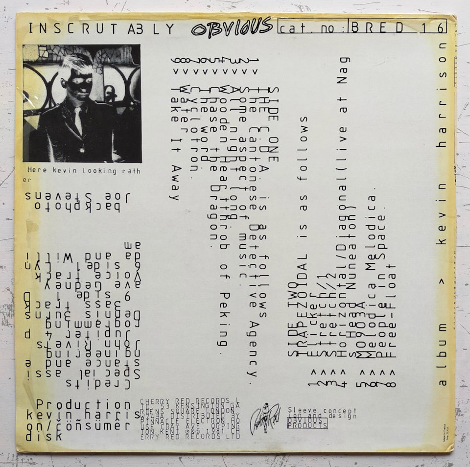 Kevin Harrison – Inscrutably Obvious (LP)