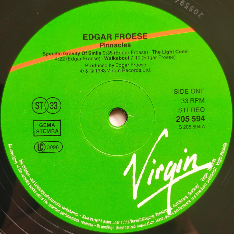 Edgar Froese – Pinnacles (LP)