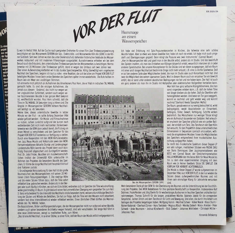 Various – Vor Der Flut (Hommage An Einen Wasserspeicher) (2LP)