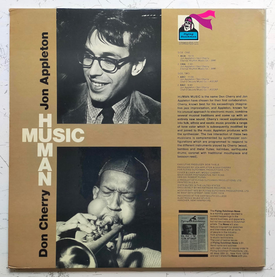 Jon Appleton & Don Cherry – Human Music (LP)