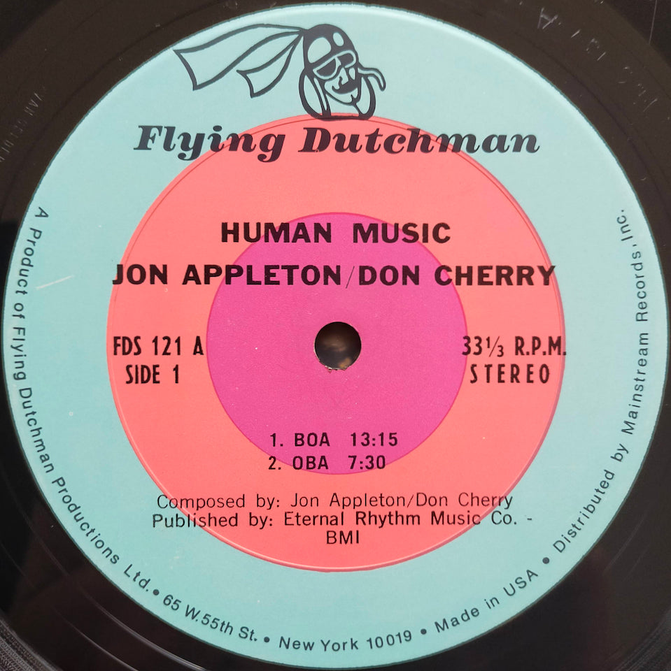 Jon Appleton & Don Cherry – Human Music (LP)