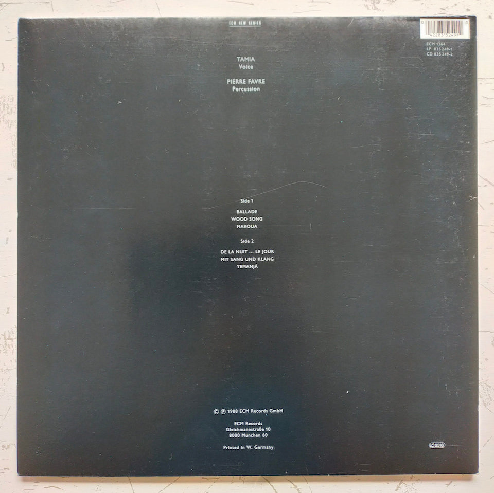 Tamia - Pierre Favre – De La Nuit... Le Jour (LP)