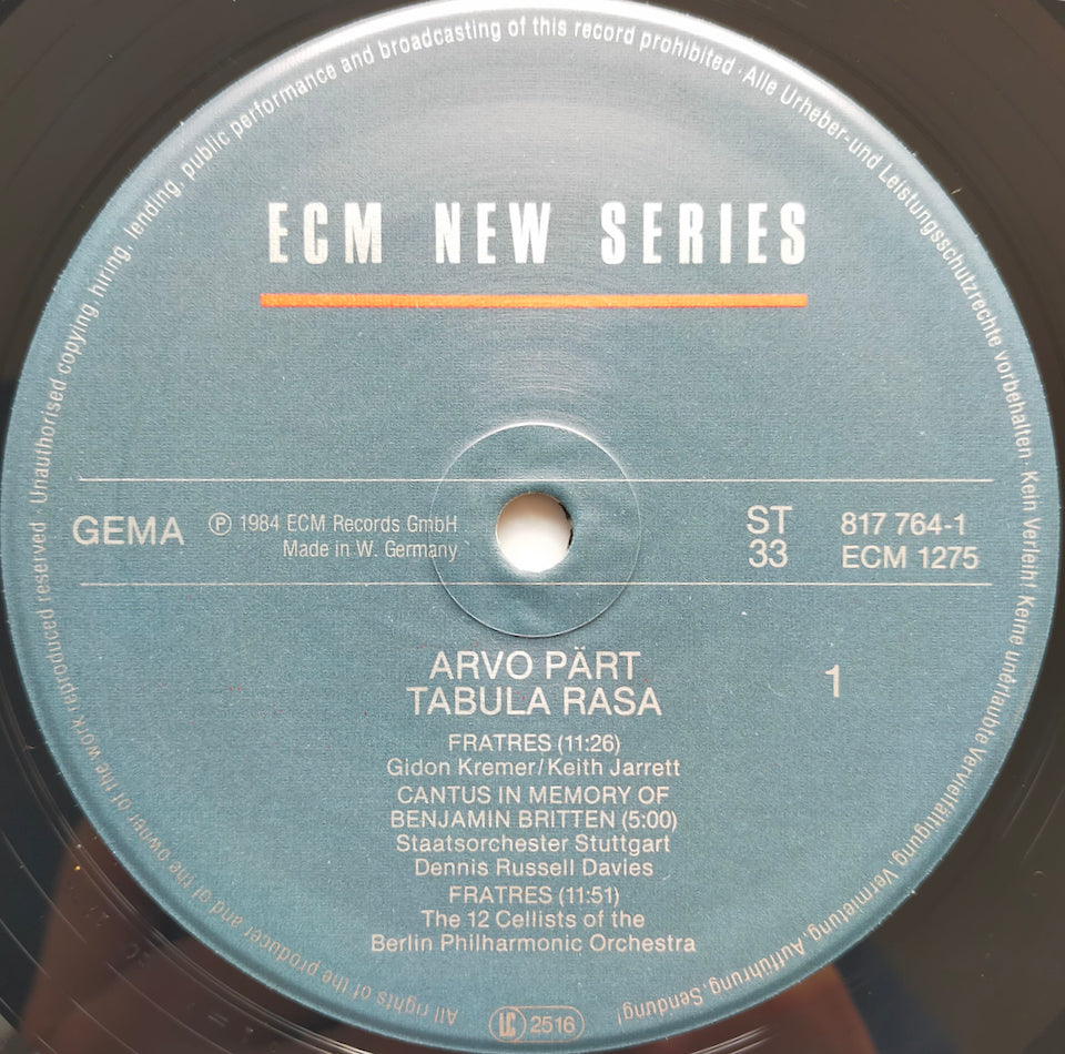Arvo Pärt – Tabula Rasa (LP)