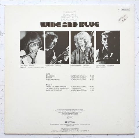 Chris Hinze, Sigi Schwab, Eberhard Weber, Lala Kovacev - Wide And Blue (LP)