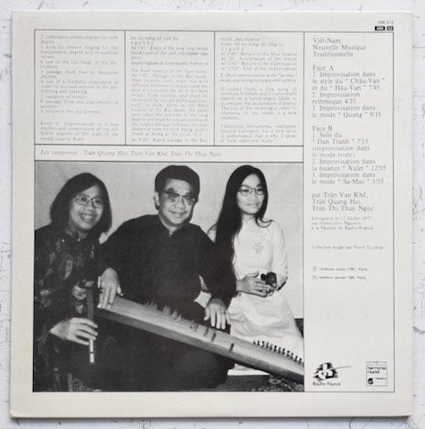 Tran Van Khe, Tran Quang Hai, Tran Thi Thuy Ngoc - Viet-Nam: Nouvelle Musique Traditionnelle (LP)