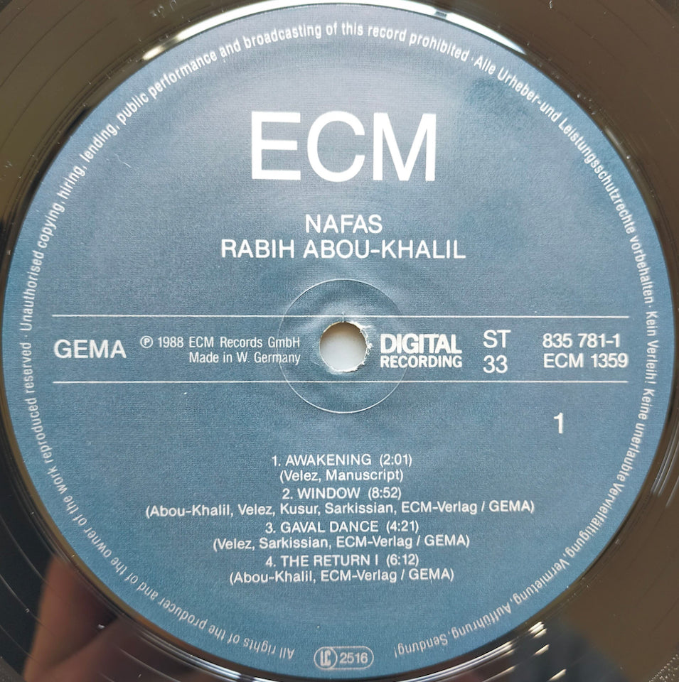 Rabih Abou-Khalil w/ Selim Kusur, Glen Velez, Setrak Sarkissian - Nafas (LP)