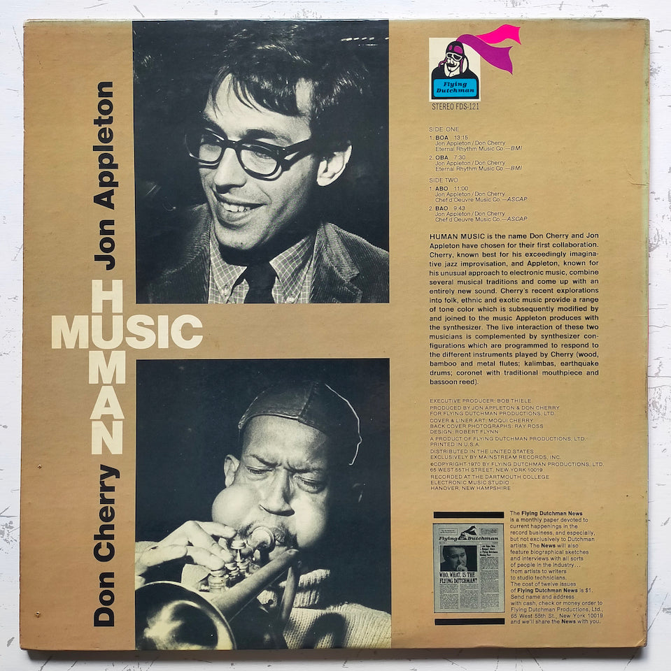 Jon Appleton & Don Cherry ‎– Human Music (LP)