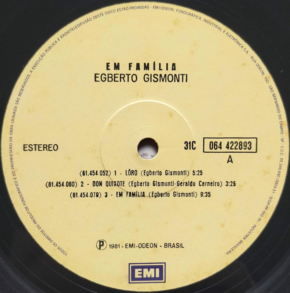 Egberto Gismonti - Em Famlia ブラジル 奇才 Egberto Gismonti - Em Familia (LP) – Searchin' music store
