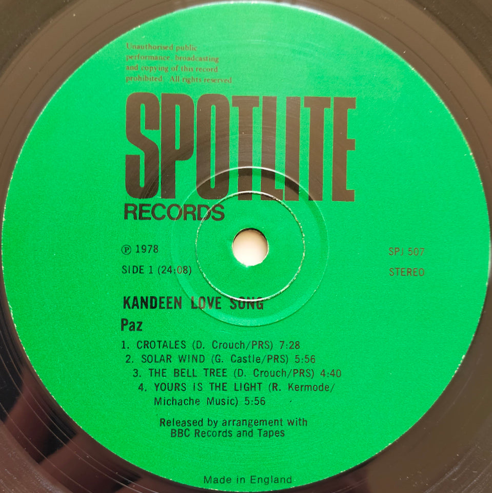 Paz - Kandeen Love Song (LP)