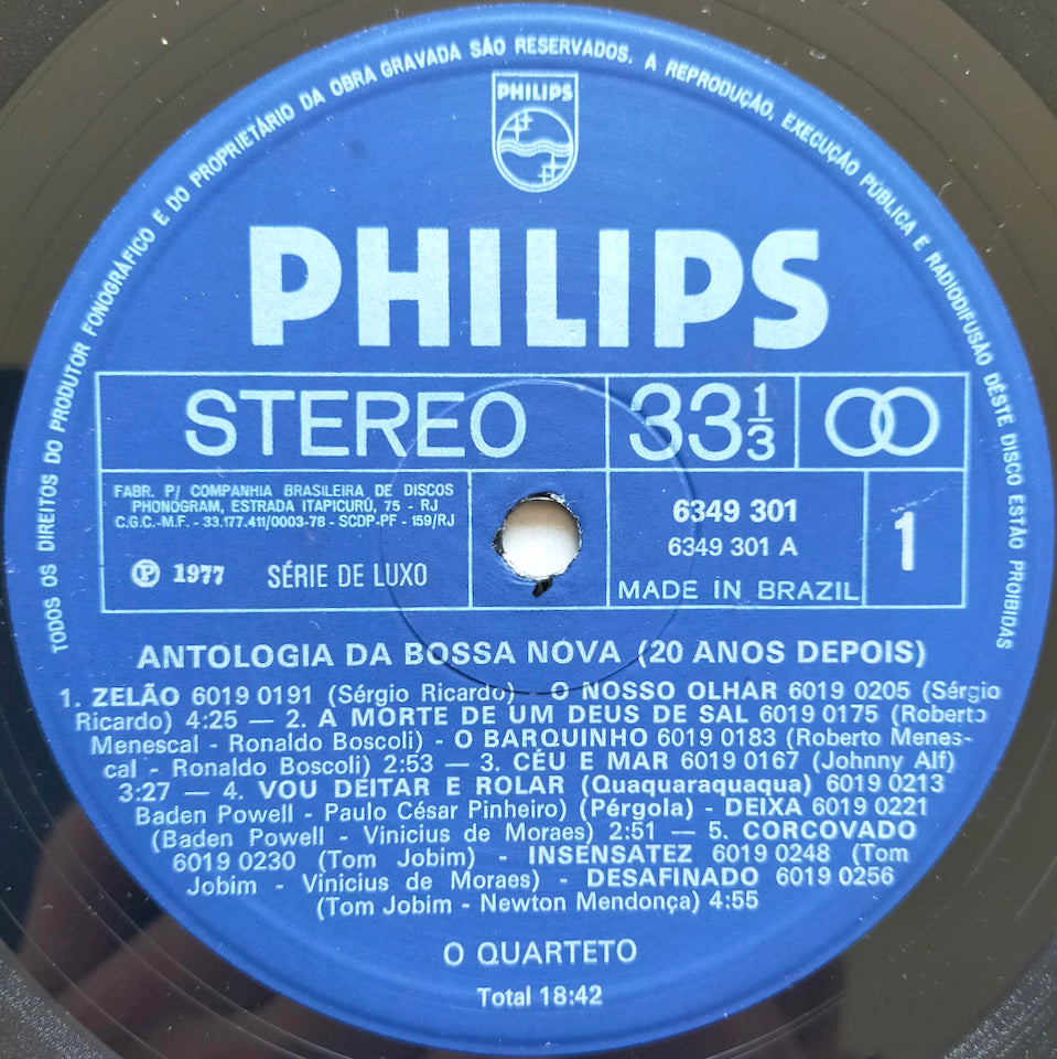 O Quarteto ‎– Antologia Da Bossa Nova 20 Anos Depois (LP)