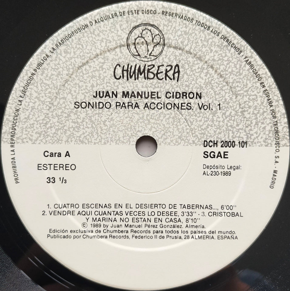 Juan Manuel Cidron - Sonido Para Acciones 1 (LP)