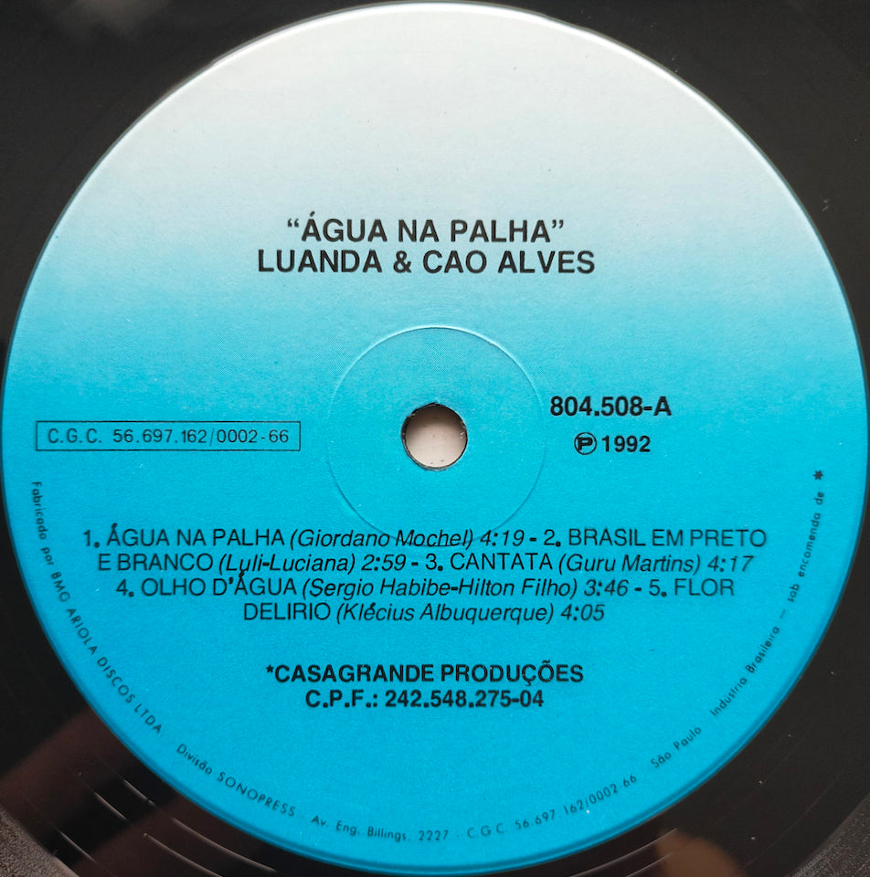 Luanda & Cao Alves – Água Na Palha (LP)